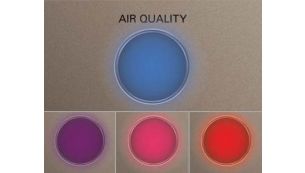 4 级空气质量指示灯可清晰地显示空气质量级别