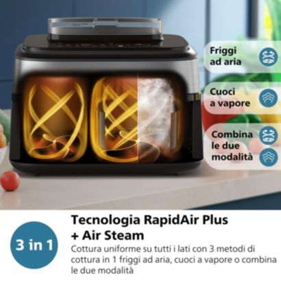 Cuoci diversi ingredienti in 3 modi contemporaneamente