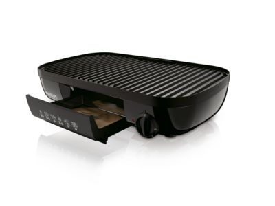 Bandeja coletora de gordura integrada para coletar o excesso de gordura