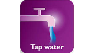Vhodné na použitie s vodou z vodovodu vďaka systému Double Active Calc Clean