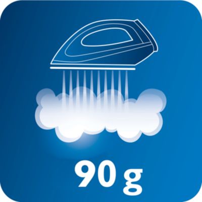 Jacto de vapor até 90 g para os vincos mais persistentes