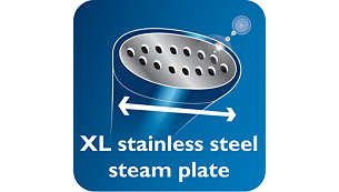 Plaque vapeur XL en acier inoxydable pour des résultats plus rapides