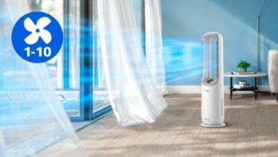 V režime ventilátora si vychutnajte silný prúd vzduchu, ktorý vás ochladí