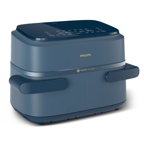 NA156/60 S&eacute;rie 1000 bac flexible Airfryer Philips - Air Fryer double panier bleu 7.1L