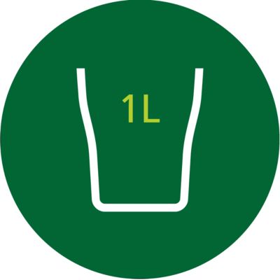 Vaso medidor de 1 l con tapa para guardar sopas, purés o batidos