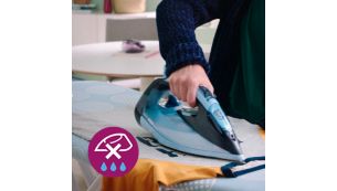 Drip-stop system keeps garments spotless while ironing