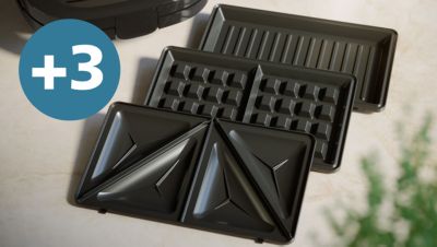 3 sets of plates for paninis, waffles, and sandwiches