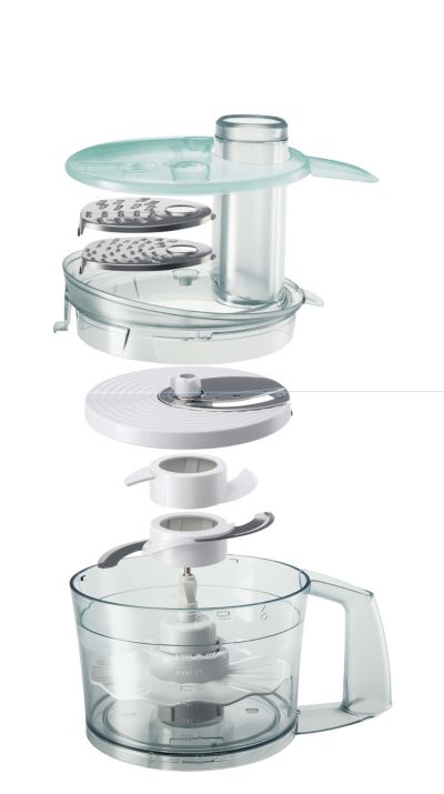 Todos os acessórios podem ser colocados dentro do recipiente para um armazenamento compacto