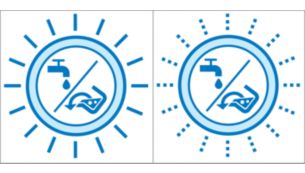 Indicator for full dirty water tank / empty clean water tank