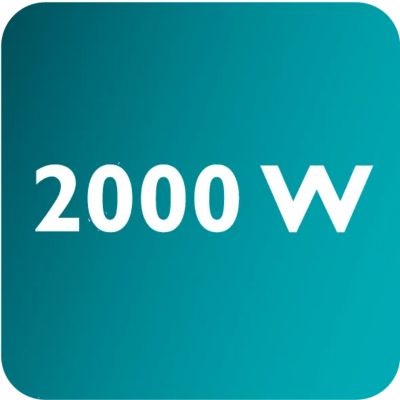 Moč do 2000 W omogoča stalno visoko nastavitev pare
