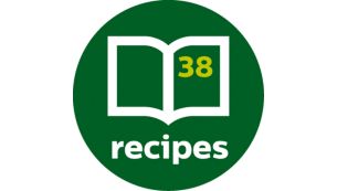 Inclui um livro de receitas que apresenta receitas inspiradoras