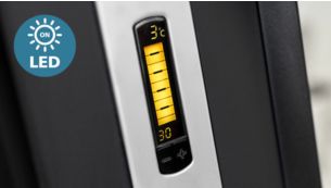 LED-display med temperatur, volumen og friskhed