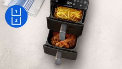 2 разположени една върху друга кошници, удвоен капацитет