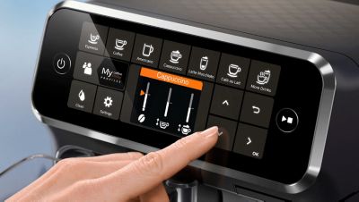 Prilagoditev arome in količine s funkcijo za prilagoditev kave