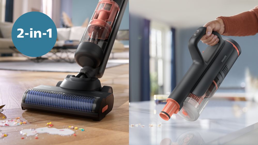 2-in-1 cleaning solution: Vacuum&Wash and Handheld