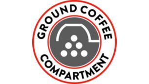 Ground coffee compartment for more variety in taste