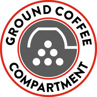 Ground coffee compartment for more variety in taste
