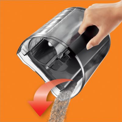 Advanced dust container design for easy to emptying