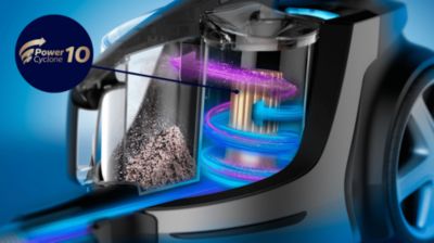 „PowerCyclone 10“ ilgiau išliekanti ypatinga siurbimo galia