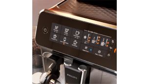 Fácil selección del café con la intuitiva pantalla táctil