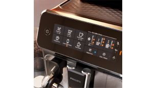 Easy selection of your coffee with intuitive touch display