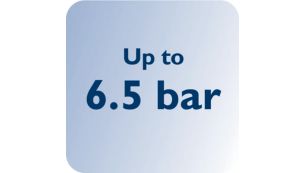 Jusqu'&agrave; 6,5&nbsp;bar de pression