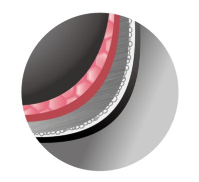 Panela interna c/ 5 camadas de 1,5mm p/ aquecimento uniforme