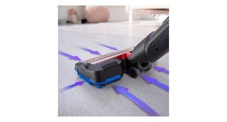 360° suction nozzle captures dust and dirt faster
