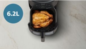 Perfect formaat voor elke keuken met een pan van 6,2 liter