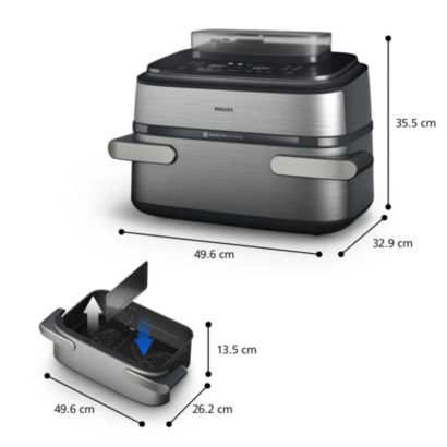 Megabasket flexible para cocinar al vapor, freír o usar con aire