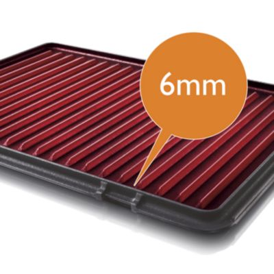 As chapas extragrossas permanecem quentes, mesmo com alimentos congelados