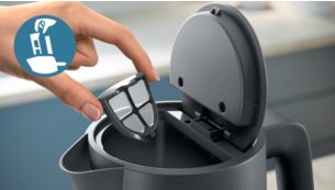 Removable filter for scale-free water and perfect drinks