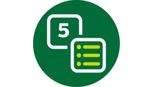 Interfaz de usuario sencilla que consta de 5&nbsp;ajustes preestablecidos.