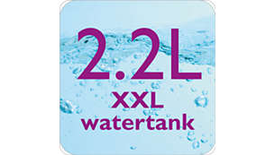 Serbatoio per l'acqua trasparente e capienza di 2,2 l