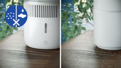 Nepalieka baltų dulkelių arba šlapių ruožų ant grindų ir baldų