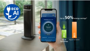 Eco AI saves up to 50% energy vs regular fan heaters (1)