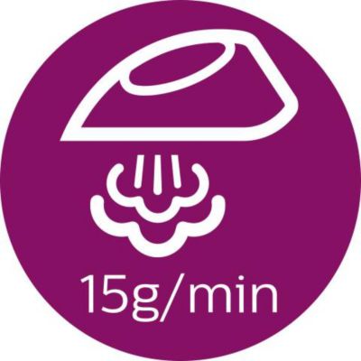 Salida de vapor continua de 15 g/min