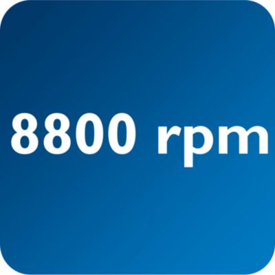 Rotation de la lame jusqu'à 8 800 tours/min pour une élimination efficace