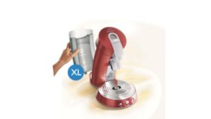 Réservoir d'eau XL amovible pour un remplissage moins fréquent