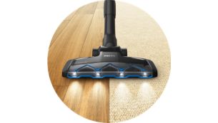 Насадка со светодиодами TriActive LED позволяет увидеть незаметную пыль