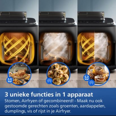 Onze eerste Airfryer met twee manden én stoomfunctie