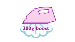 Jacto de vapor de 200&nbsp;g para os vincos mais resistentes