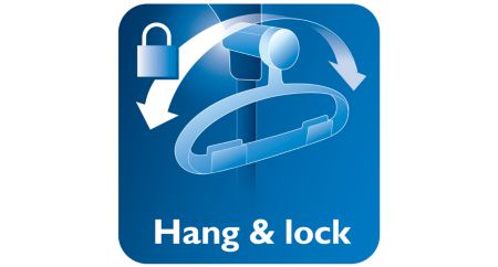 Unique Hang&Lock for stability during steaming