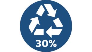 30% recycled plastics