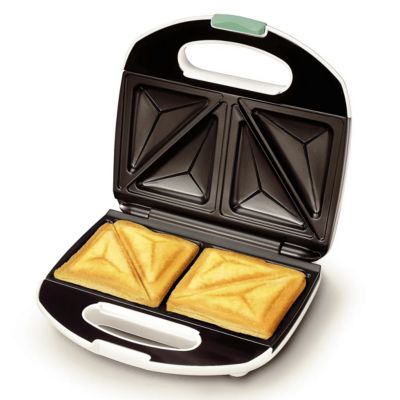 Cut and seal plates seal ingredients inside sandwich