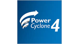 PowerCyclone 4-teknik som separerar damm och luft i ett svep