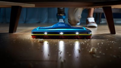 Gaismas diodes uzgalī palīdz ieraudzīt putekļus un netīrumus