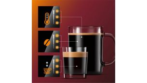 Adjust aroma strength and quantity via My Coffee Choice