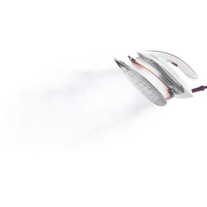 Iron faster with 2 x more steam*