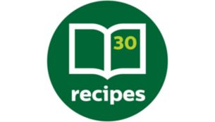 Iekļauta recepšu grāmata ar iedvesmojošām receptēm